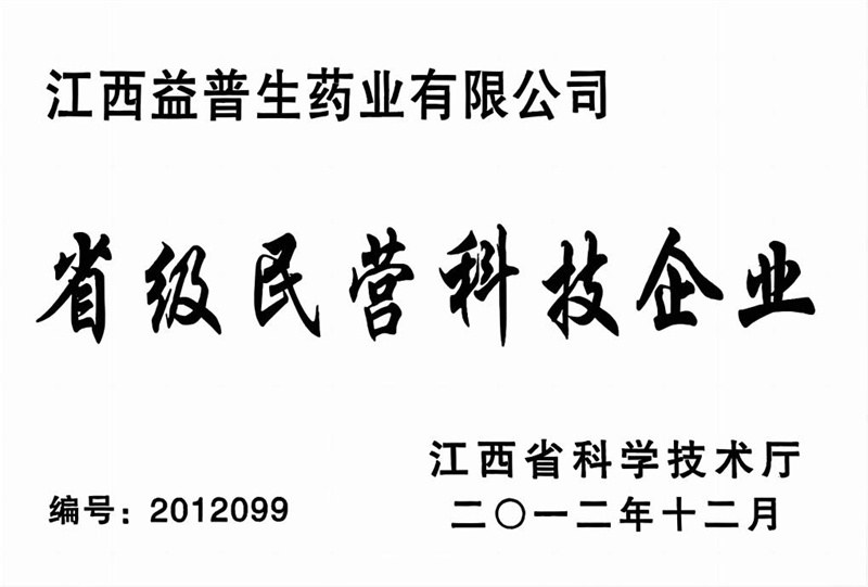 省級(jí)民營科技企業(yè)